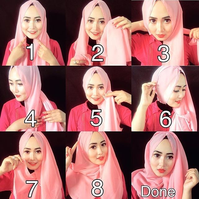Cara Memakai Hijab Pashmina Simple